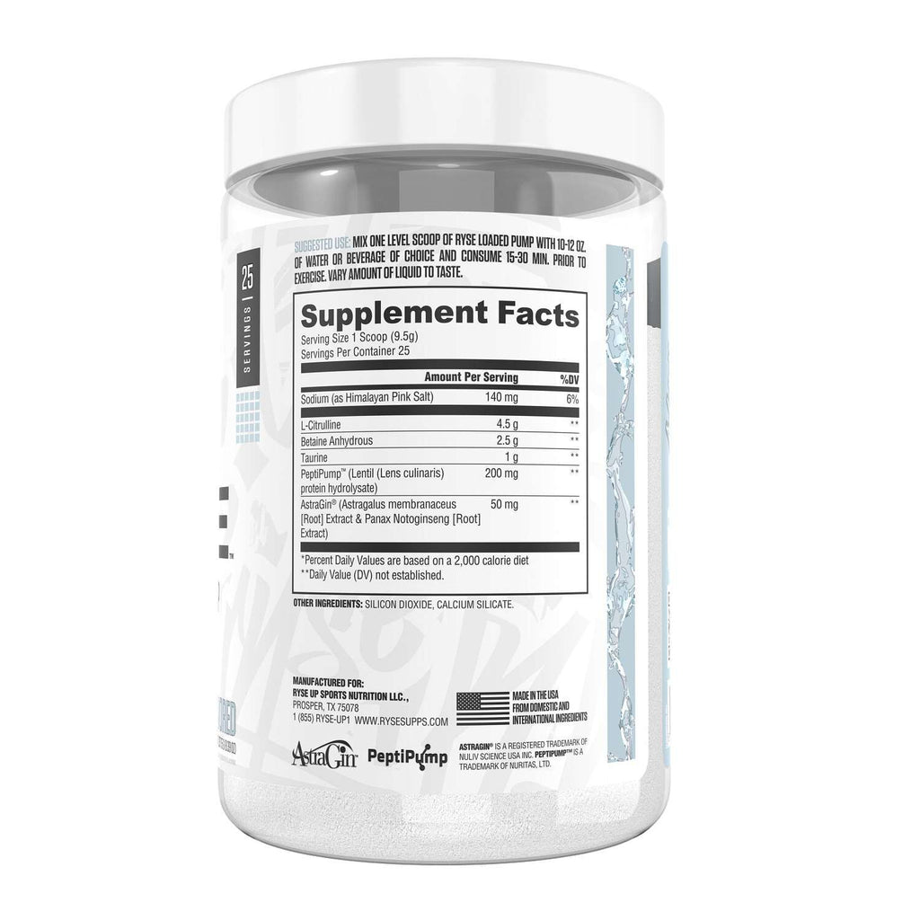RYSE Loaded Pump - Unflavored (25 Servings)