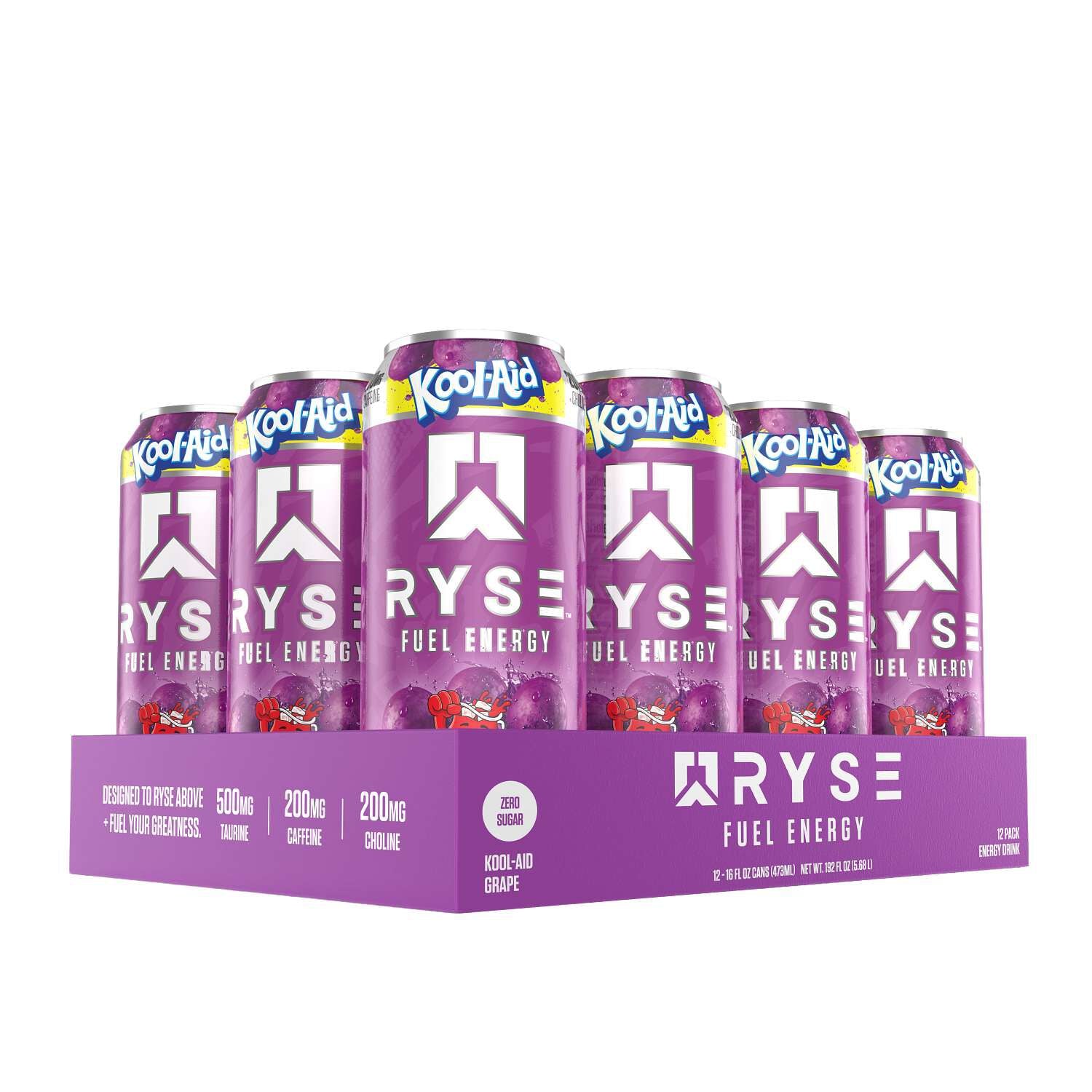 RYSE Fuel Energy Drink - Kool-Aid™ Grape - 16 fl oz. (12 Cans)