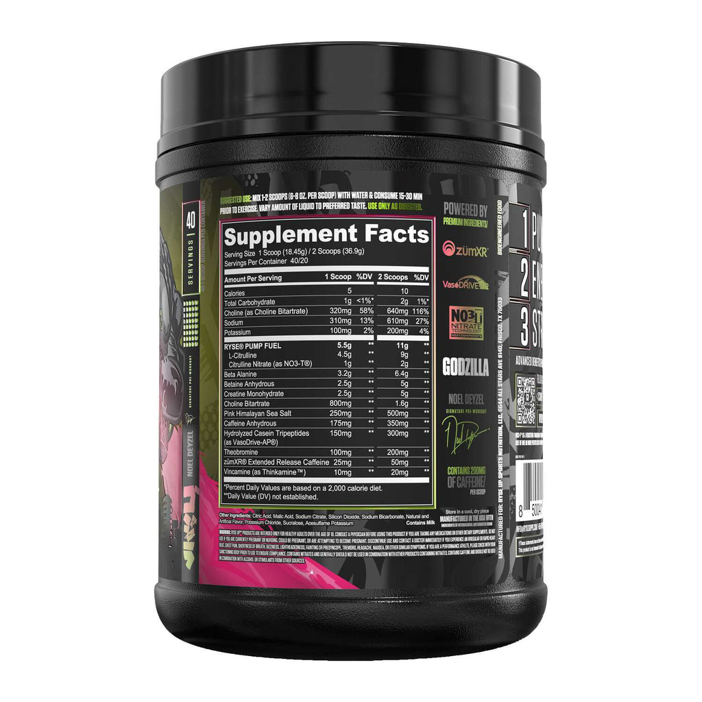 RYSE Godzilla Pre-Workout - Strawberry Kiwi (40 Servings)