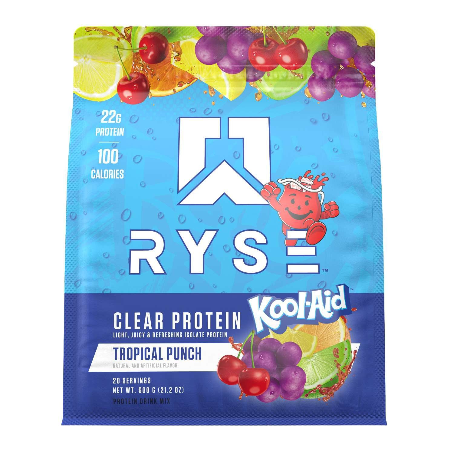 RYSE Clear Protein - Kool-Aid™ Tropical Punch - 20.5 oz (20 Servings)