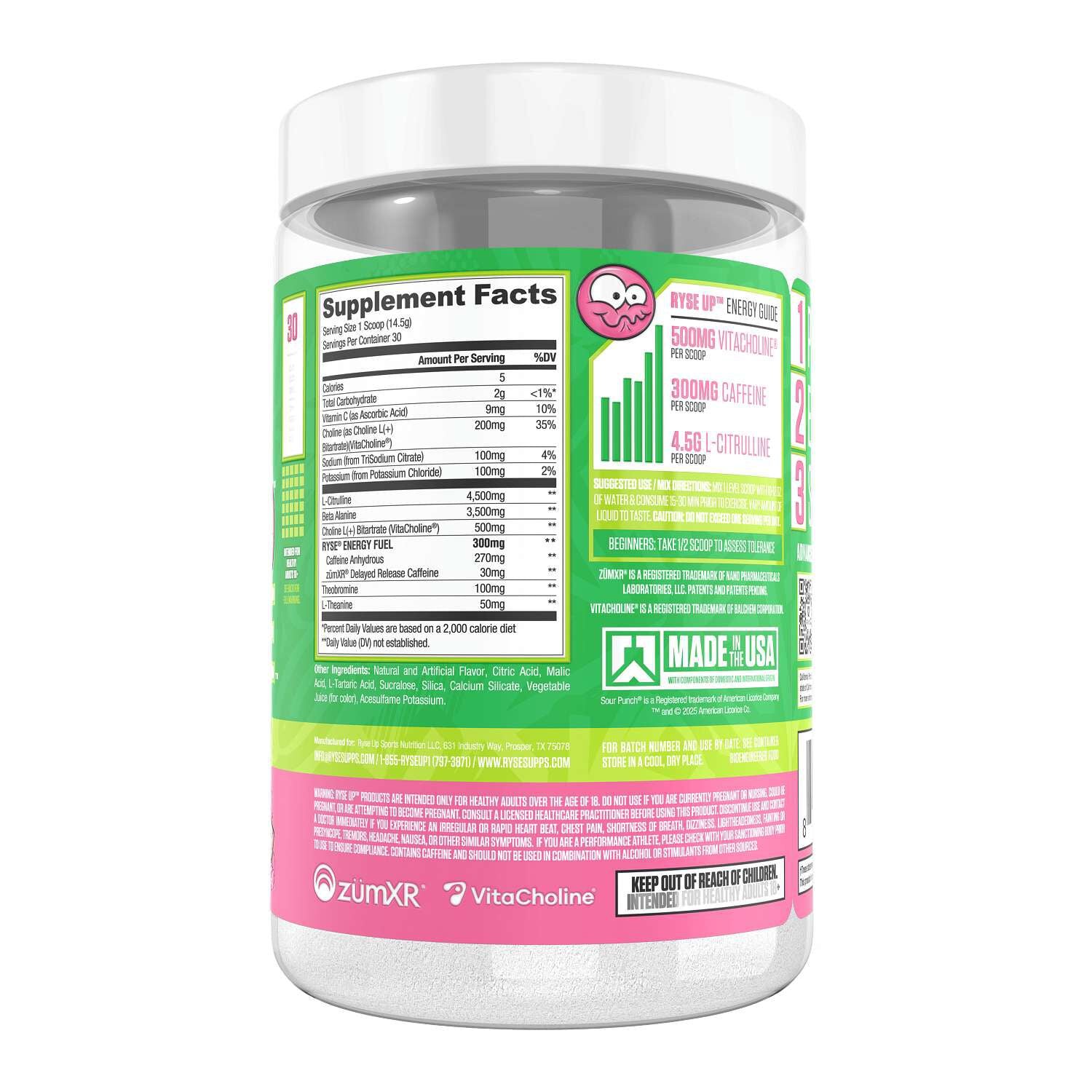 RYSE Loaded Pre - Sour Punch® Watermelon (30 Servings)